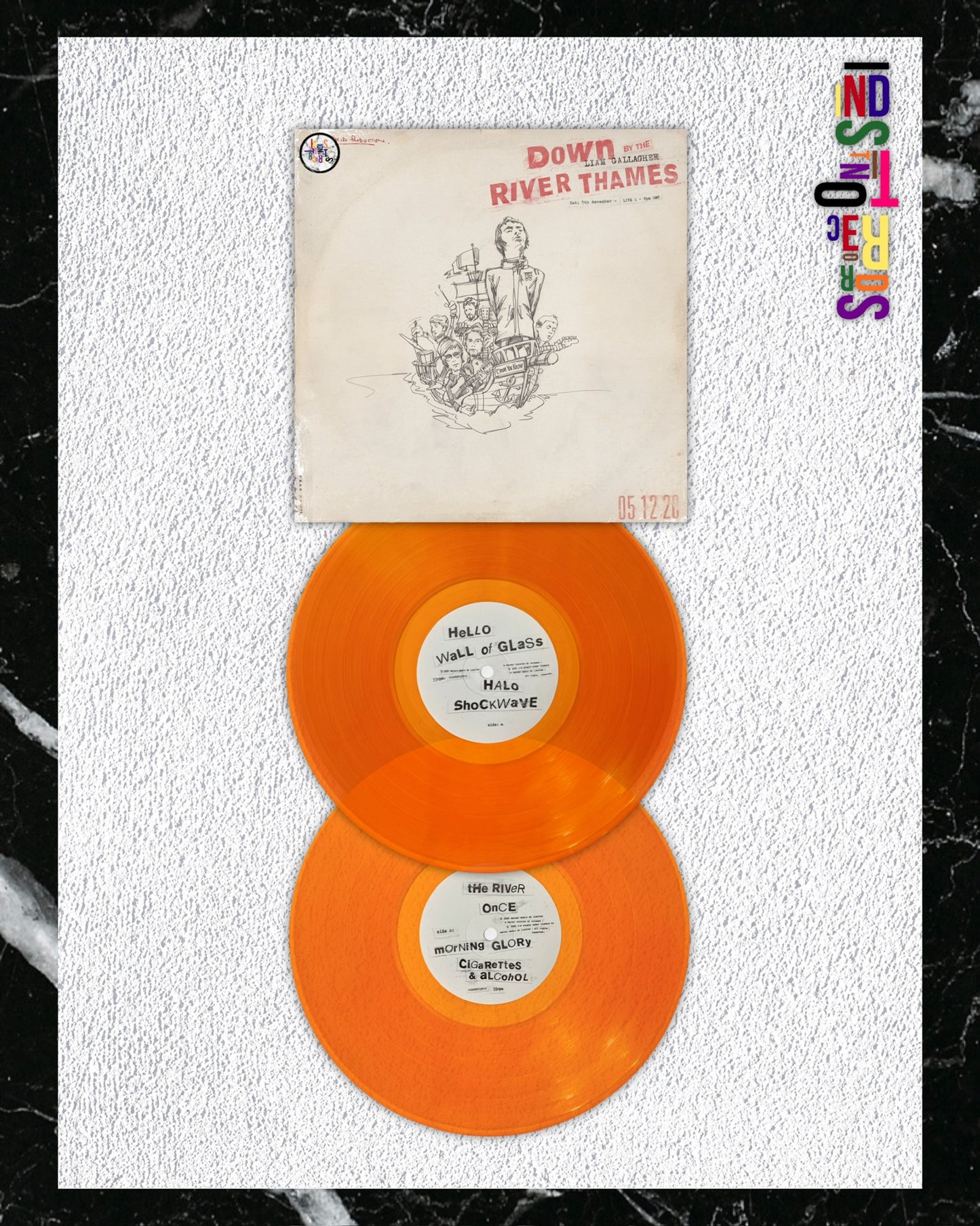 LIAM GALLAGHER 🟠 DOWN BY THE RIVER THAMES 🏟️ 2XLP TRANSLUCENT ORANGE VINYL 🟠
