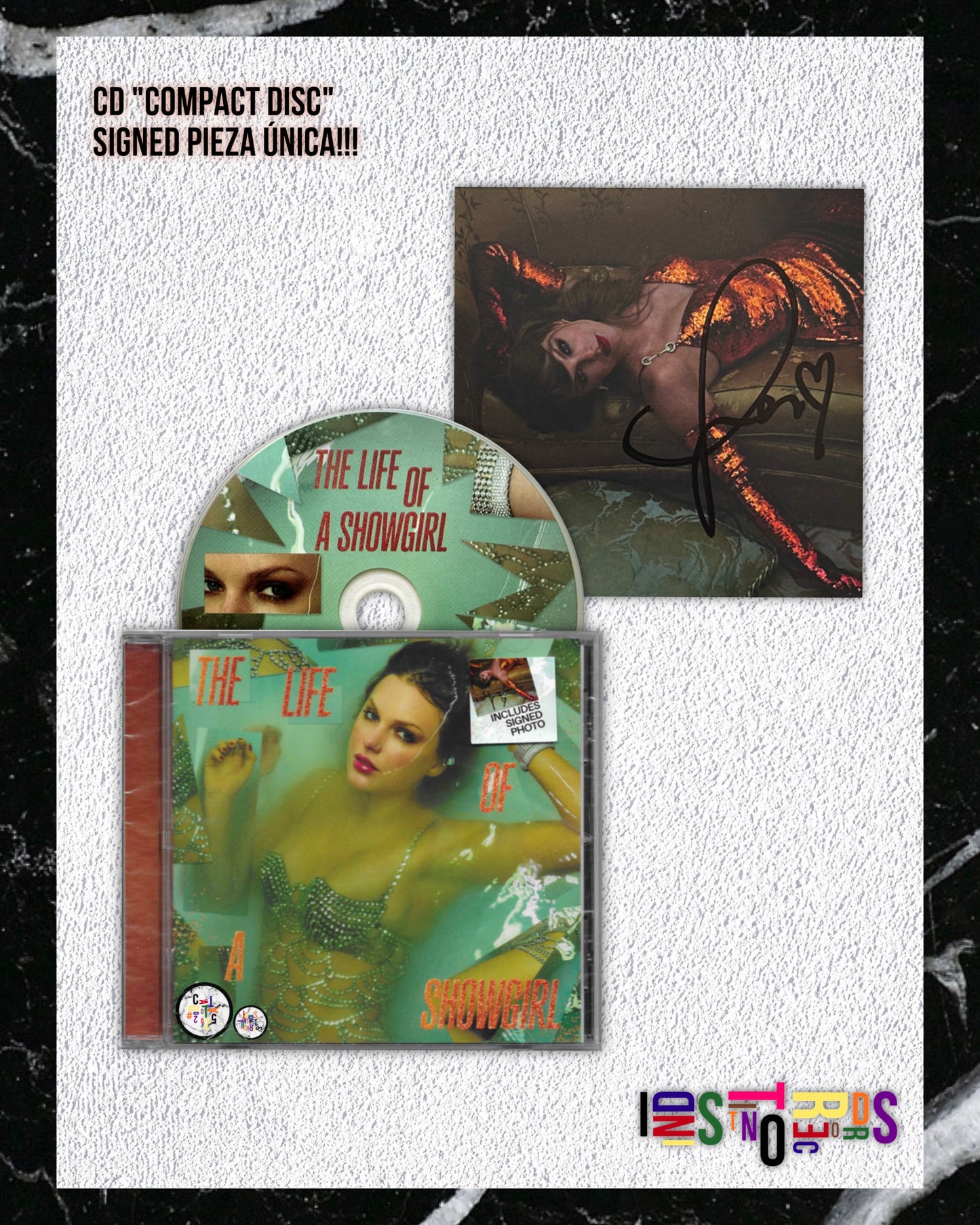 TAYLOR SWIFT ❤️🔥 THE LIFE OF A SHOWGIRL 🧡 SIGNED CD “COMPACT DISC”