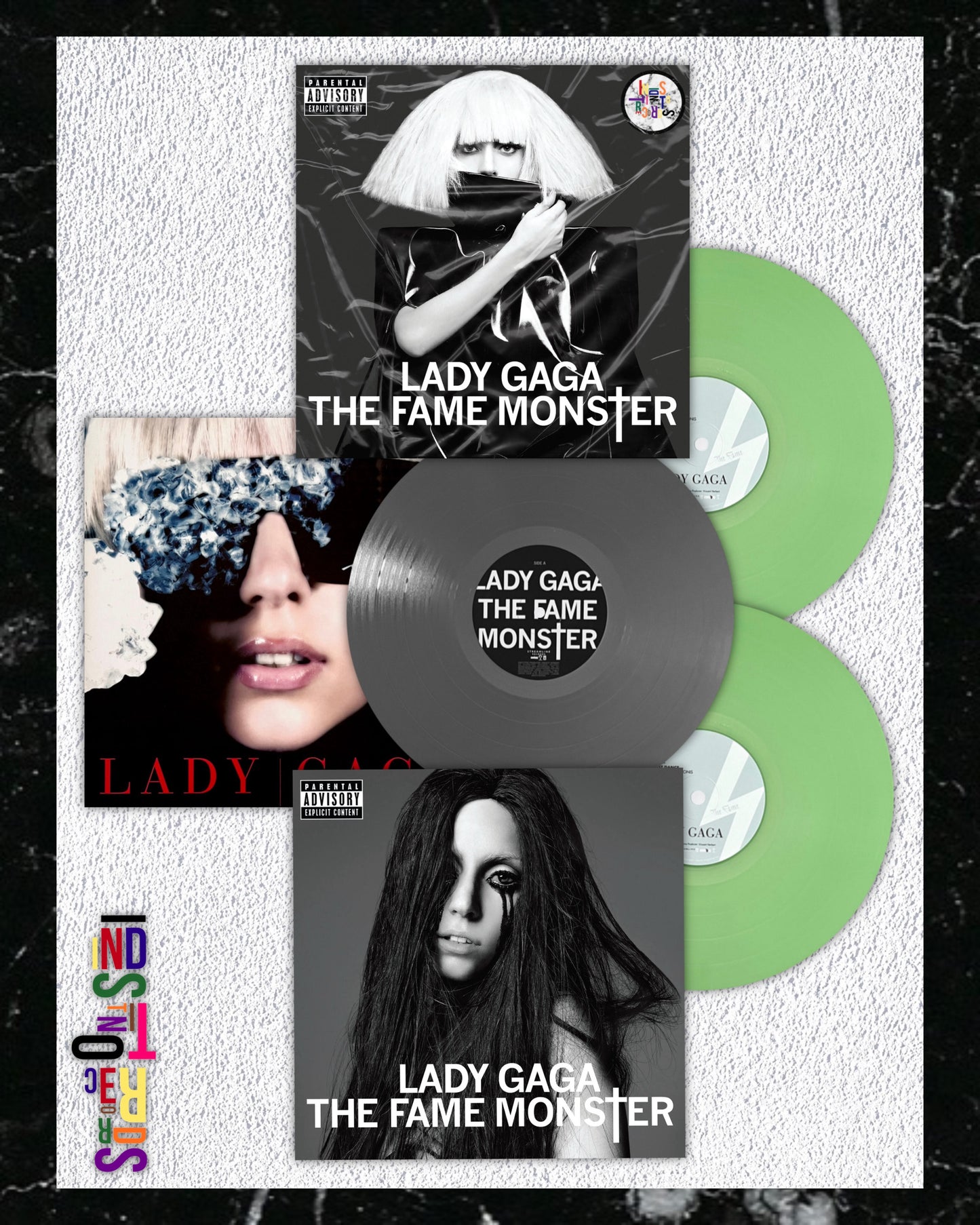 LADY GAGA 🖤 THE FAME + THE FAME MONSTER ⚡️ 3XLP BOX SET SILVER & GREEN VINYL 🖤