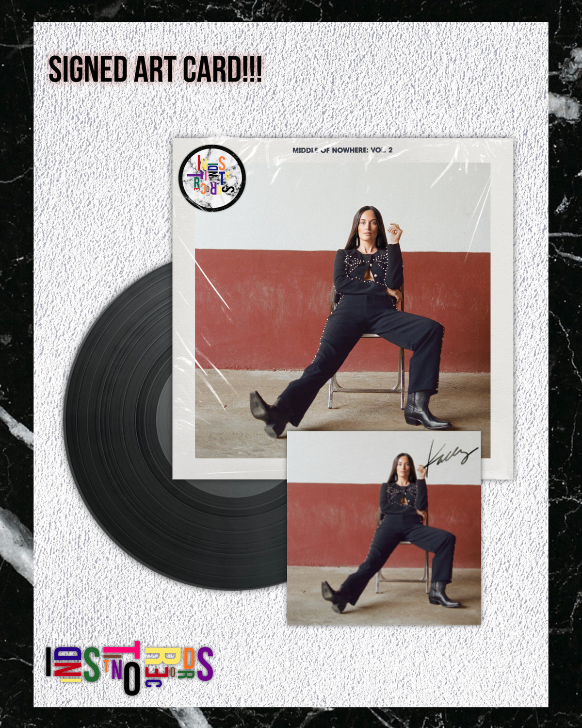 KACEY MUSGRAVES 👢 MIDDLE OF NOWHERE: VOL. 2 TEX MEX TAPES 🤎 BLACK VINYL + SIGNED ART CARD 👢