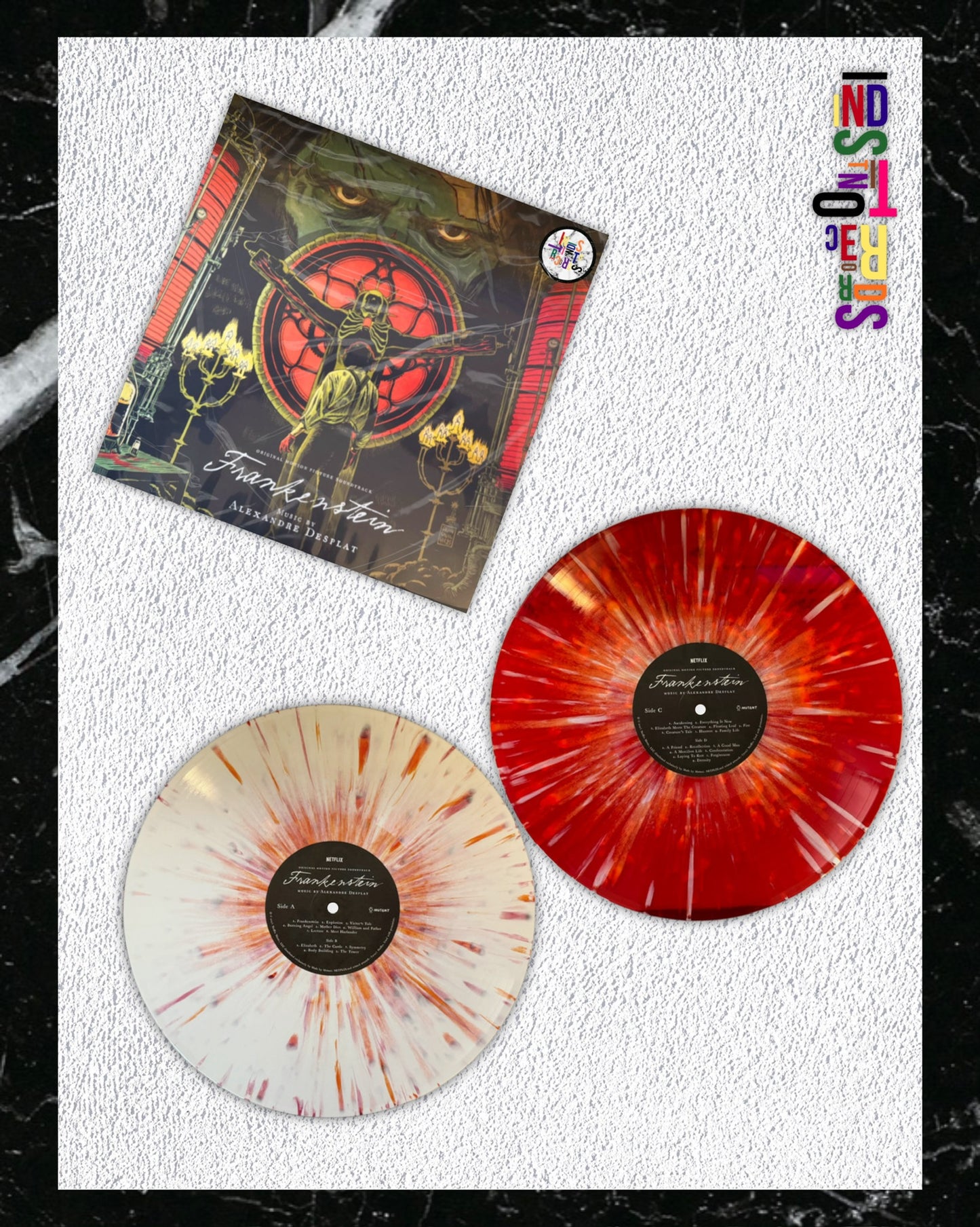 ALEXANDRE DESPLAT 🧌 FRANKENSTEIN ORIGINAL SOUNDTRACK 🩸 2XLP WHITE & RED SPLATTER VINYL 🧌
