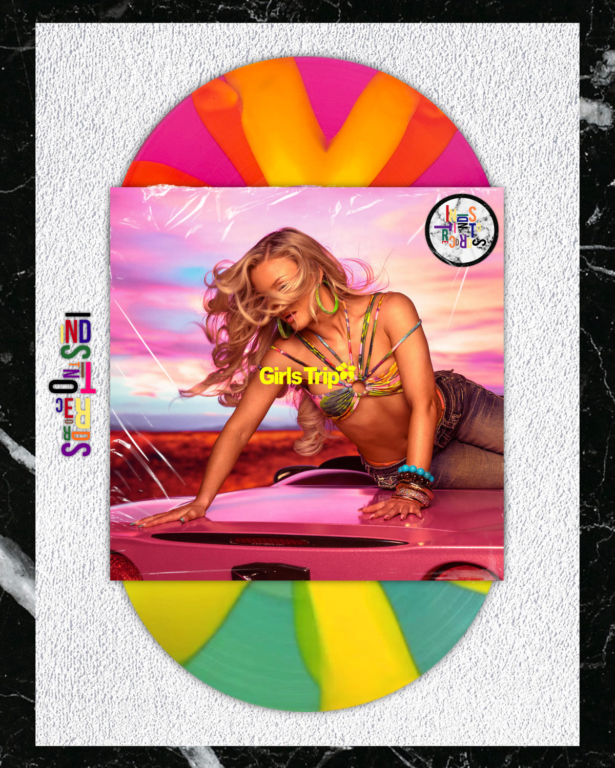 ZARA LARSSON 🌞 MIDNIGHT SUN:GIRLS TRIP 💞 2XLP TRANSPARENT PINK WITH YELLOW SUN RAY & TRANSPARENT SKY BLUE WITH YELLOW SUN RAY VINYL