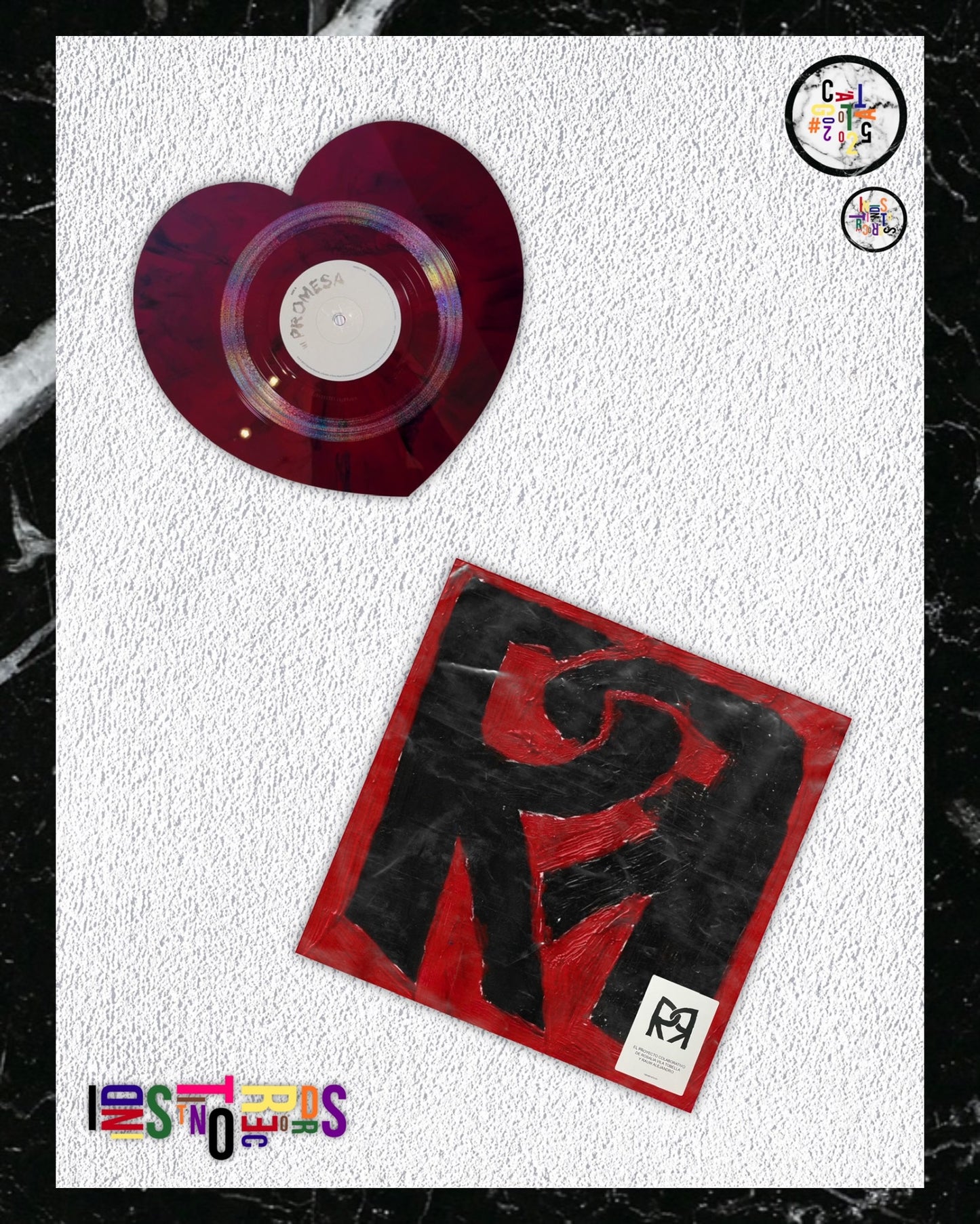 ROSALÍA & RAW ALEJANDRO ♥️ RR ♥️ RED HEART SHAPED VINYL ♥️