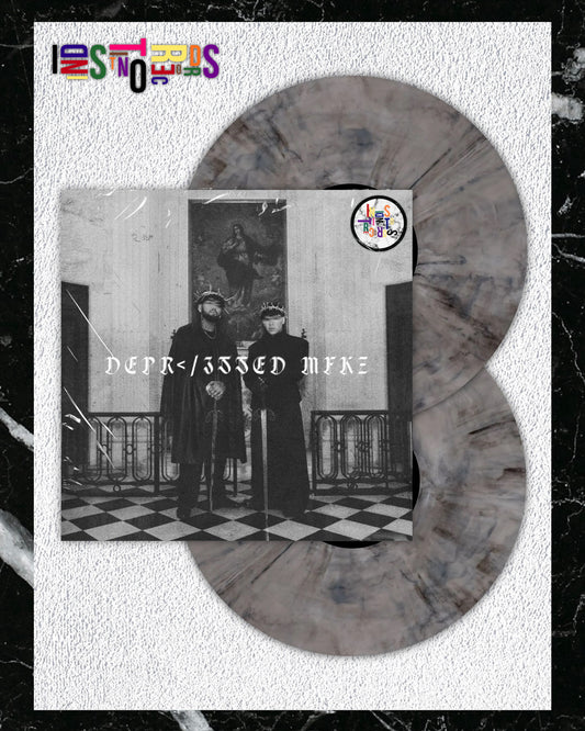 JUNIOR H & GAEL VALENZUELA 🏁 DEPR</3$$ED MFKZ 💨 2XLP GREY & BLACK MARBLED VINYL 🏁