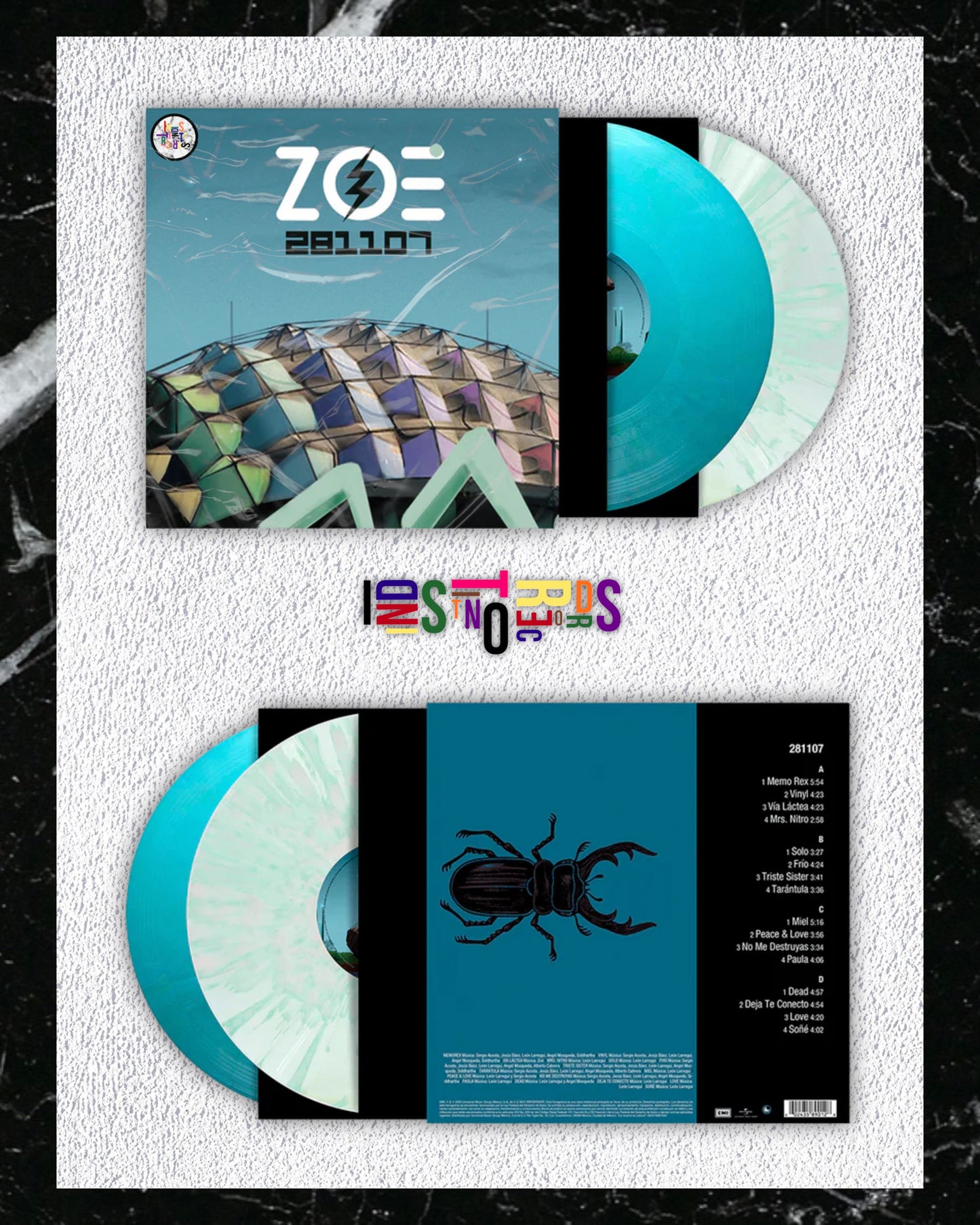 ZOÉ 🏟️ 281107 🔵 2XLP BLUE & WHITE MARBLED VINYL 🏟️
